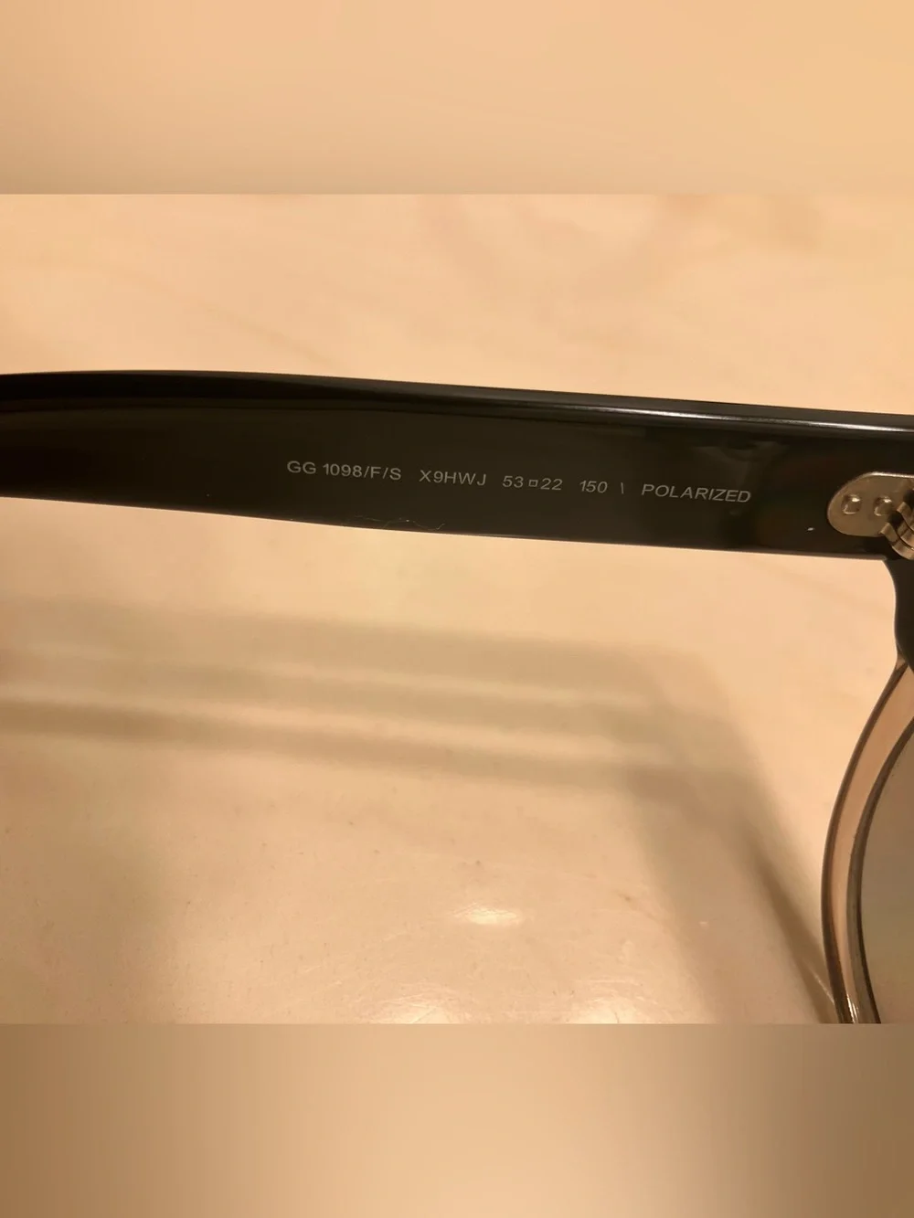 Gucci Black Sunglasses Arm with Model Engraving